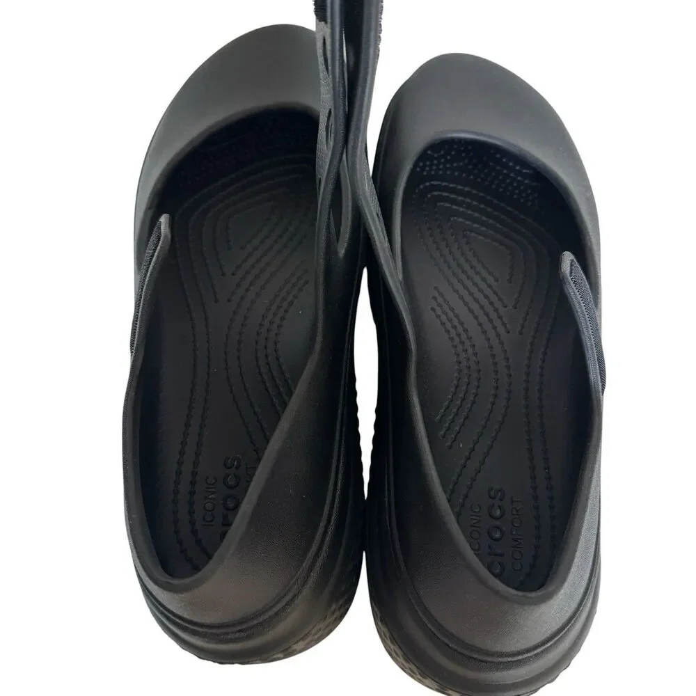 Crocs Stomp Mary Jane Platform Shoe Womens Size 11 Black Harajuku Cosplay Grunge